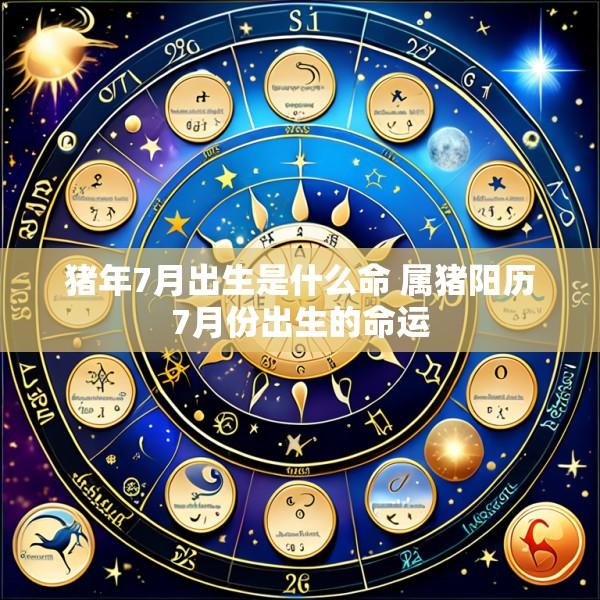 猪年7月出生是什么命 属猪阳历7月份出生的命运