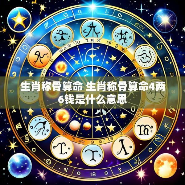 生肖称骨算命 生肖称骨算命4两6钱是什么意思