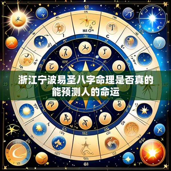 浙江宁波易圣八字命理是否真的能预测人的命运