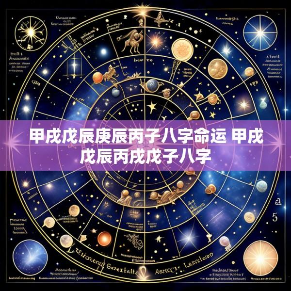 甲戌戊辰庚辰丙子八字命运 甲戌戊辰丙戌戊子八字