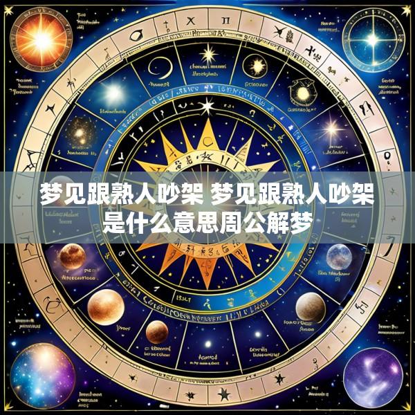 梦见跟熟人吵架 梦见跟熟人吵架是什么意思周公解梦