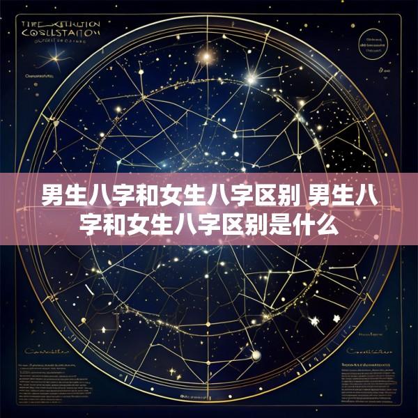 男生八字和女生八字区别 男生八字和女生八字区别是什么
