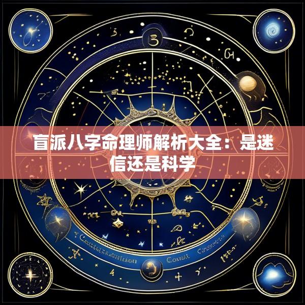 盲派八字命理师解析大全：是迷信还是科学
