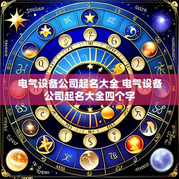 电气设备公司起名大全 电气设备公司起名大全四个字