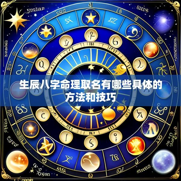 生辰八字命理取名有哪些具体的方法和技巧