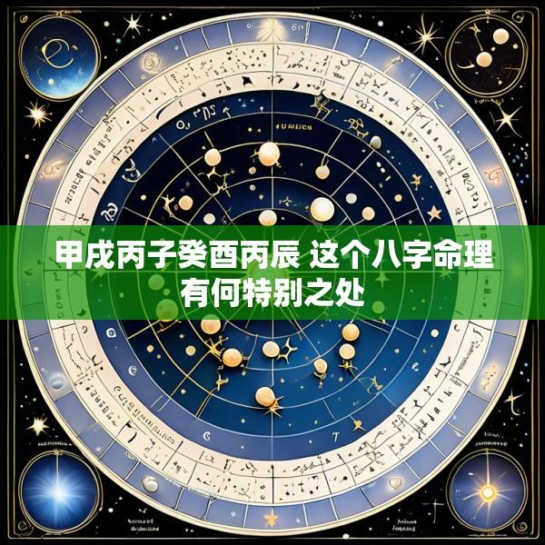 甲戌丙子癸酉丙辰 这个八字命理有何特别之处