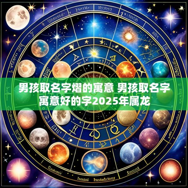 男孩取名字熠的寓意 男孩取名字寓意好的字2025年属龙