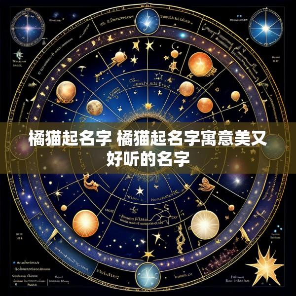 橘猫起名字 橘猫起名字寓意美又好听的名字