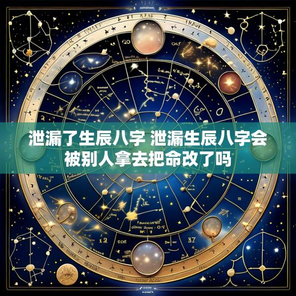 泄漏了生辰八字 泄漏生辰八字会被别人拿去把命改了吗