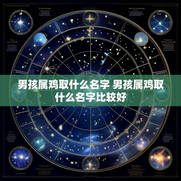 男孩属鸡取什么名字 男孩属鸡取什么名字比较好