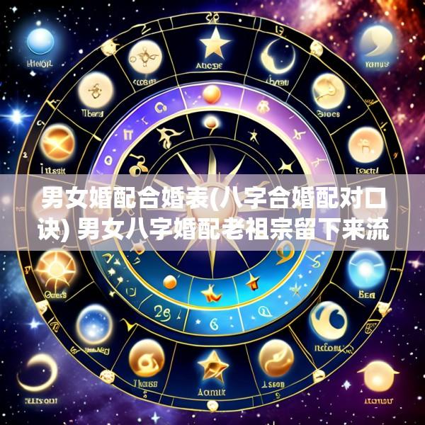 男女婚配合婚表(八字合婚配对口诀) 男女八字婚配老祖宗留下来流传至今