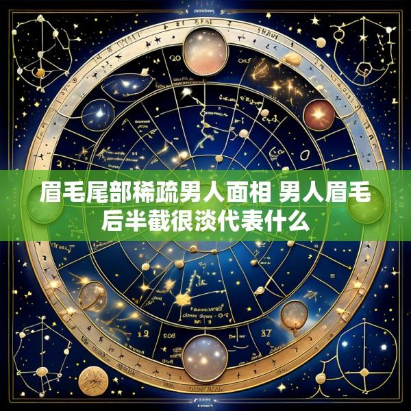 眉毛尾部稀疏男人面相 男人眉毛后半截很淡代表什么