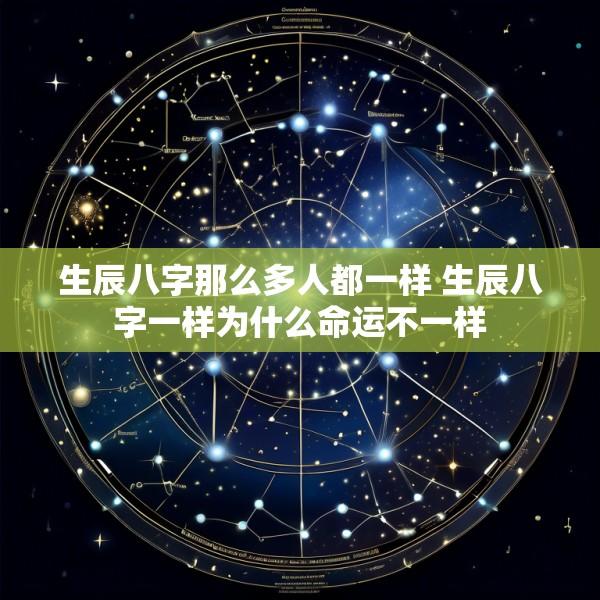 生辰八字那么多人都一样 生辰八字一样为什么命运不一样