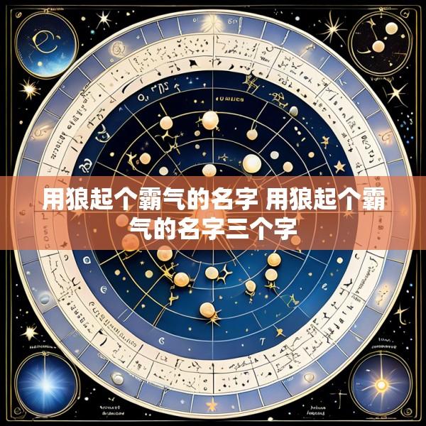 用狼起个霸气的名字 用狼起个霸气的名字三个字