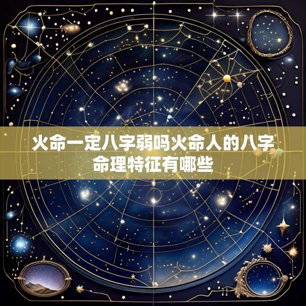 火命一定八字弱吗火命人的八字命理特征有哪些