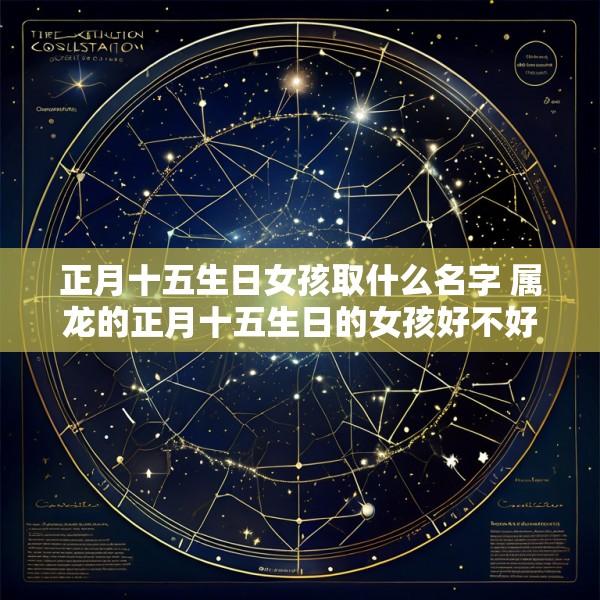 正月十五生日女孩取什么名字 属龙的正月十五生日的女孩好不好