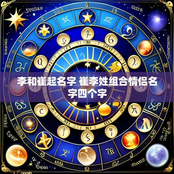 李和崔起名字 崔李姓组合情侣名字四个字