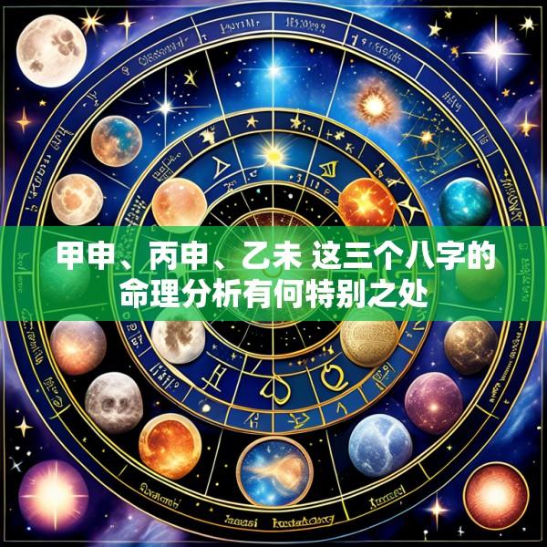 甲申、丙申、乙未 这三个八字的命理分析有何特别之处