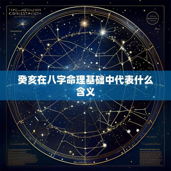癸亥在八字命理基础中代表什么含义