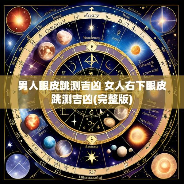 男人眼皮跳测吉凶 女人右下眼皮跳测吉凶(完整版)