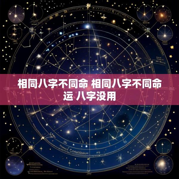 相同八字不同命 相同八字不同命运 八字没用