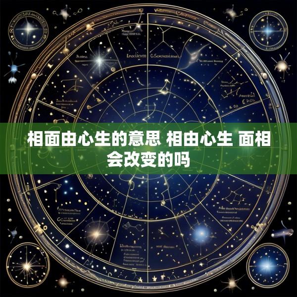 相面由心生的意思 相由心生 面相会改变的吗