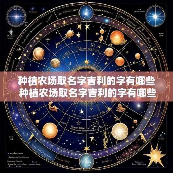 种植农场取名字吉利的字有哪些 种植农场取名字吉利的字有哪些好听