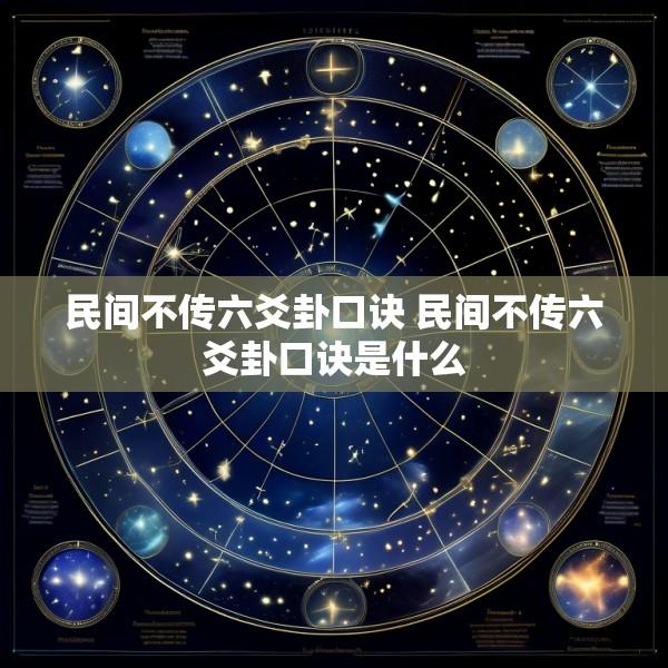 民间不传六爻卦口诀 民间不传六爻卦口诀是什么