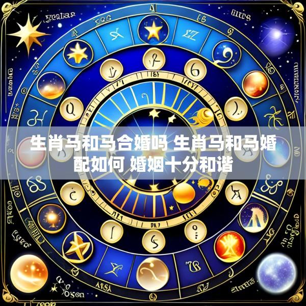 生肖马和马合婚吗 生肖马和马婚配如何 婚姻十分和谐