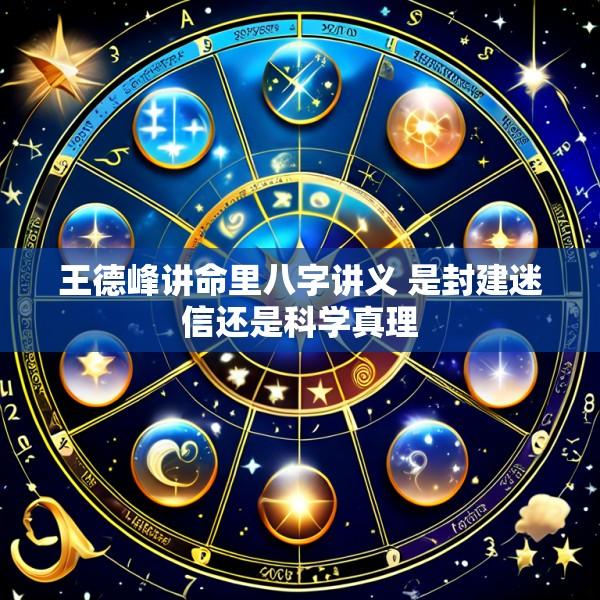 王德峰讲命里八字讲义 是封建迷信还是科学真理
