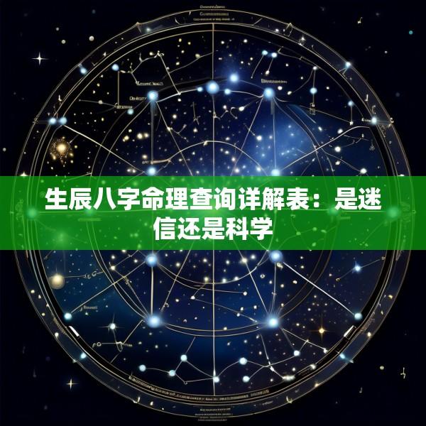 生辰八字命理查询详解表：是迷信还是科学
