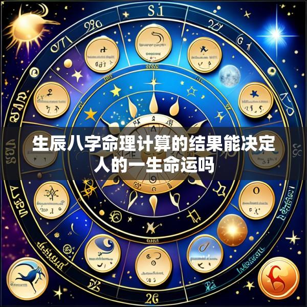 生辰八字命理计算的结果能决定人的一生命运吗