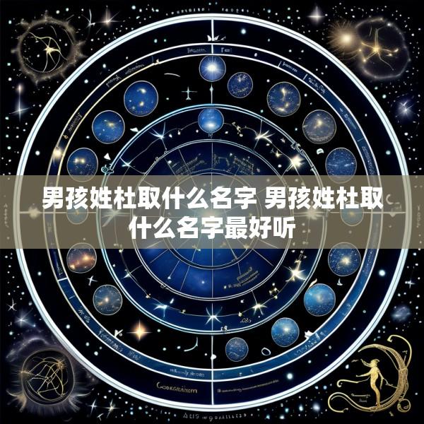 男孩姓杜取什么名字 男孩姓杜取什么名字最好听