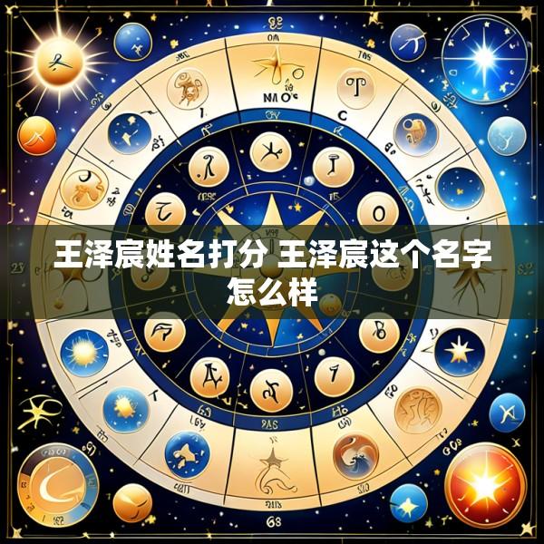 王泽宸姓名打分 王泽宸这个名字怎么样