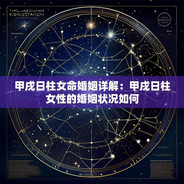 甲戌日柱女命婚姻详解：甲戌日柱女性的婚姻状况如何