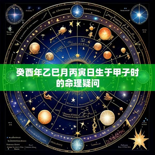 癸酉年乙巳月丙寅日生于甲子时的命理疑问