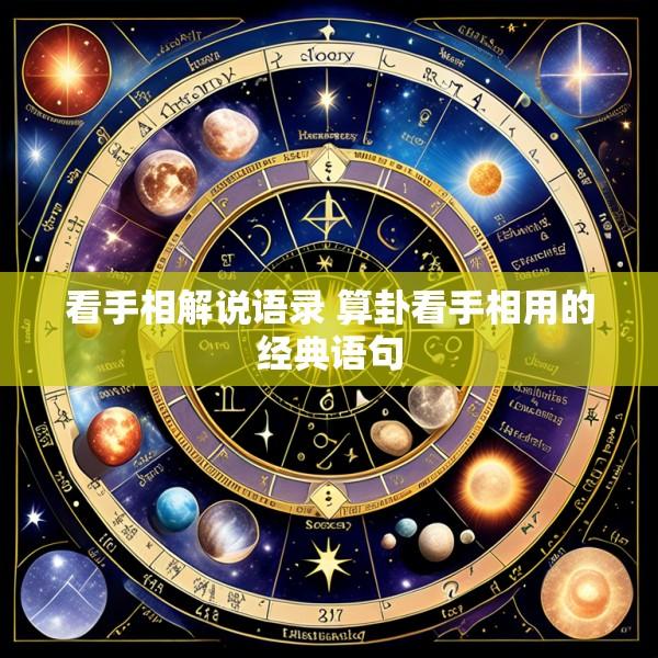 看手相解说语录 算卦看手相用的经典语句