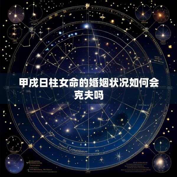 甲戌日柱女命的婚姻状况如何会克夫吗