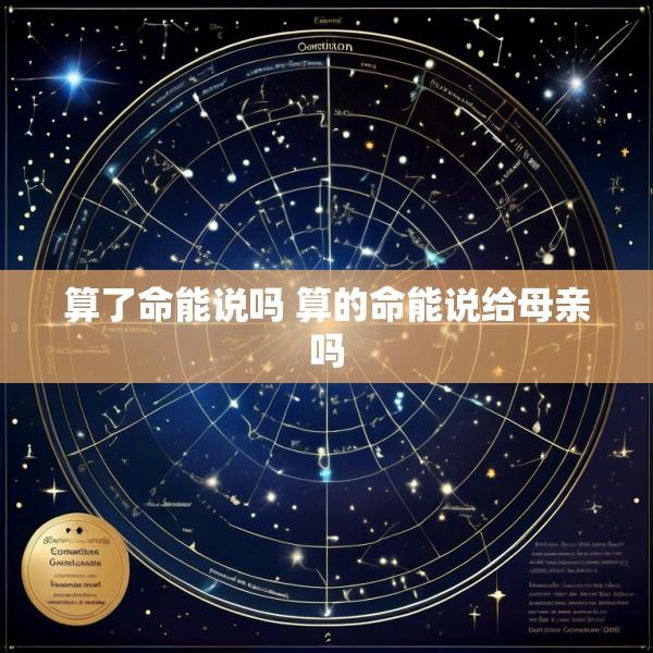 算了命能说吗 算的命能说给母亲吗