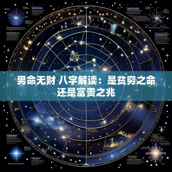 男命无财 八字解读：是贫穷之命还是富贵之兆