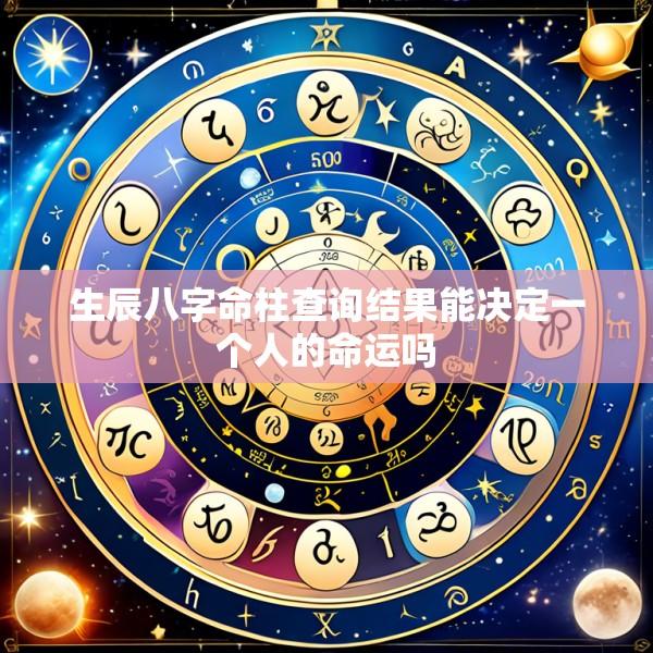 生辰八字命柱查询结果能决定一个人的命运吗