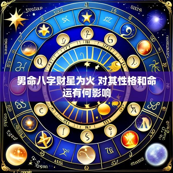 男命八字财星为火 对其性格和命运有何影响