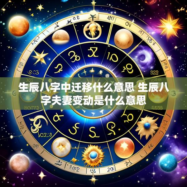 生辰八字中迁移什么意思 生辰八字夫妻变动是什么意思