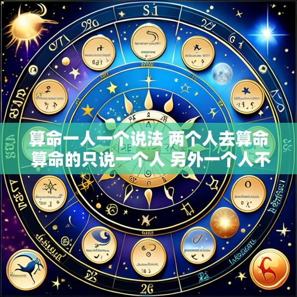 算命一人一个说法 两个人去算命 算命的只说一个人 另外一个人不这么说