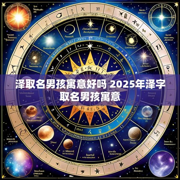泽取名男孩寓意好吗 2025年泽字取名男孩寓意
