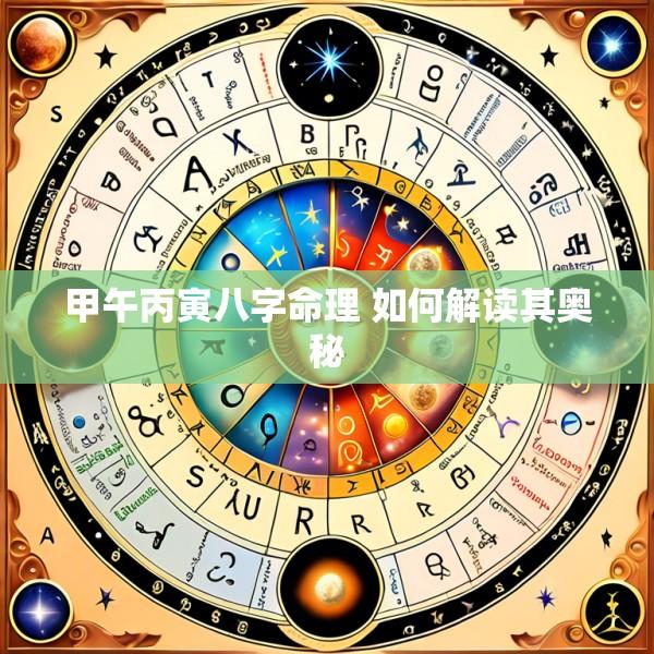 甲午丙寅八字命理 如何解读其奥秘