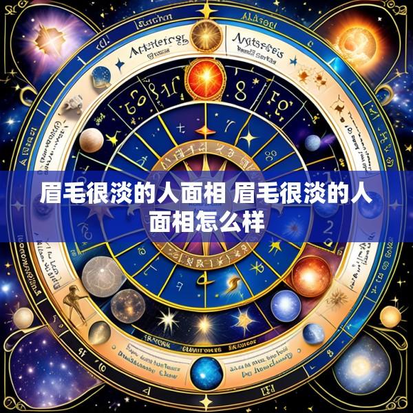 眉毛很淡的人面相 眉毛很淡的人面相怎么样