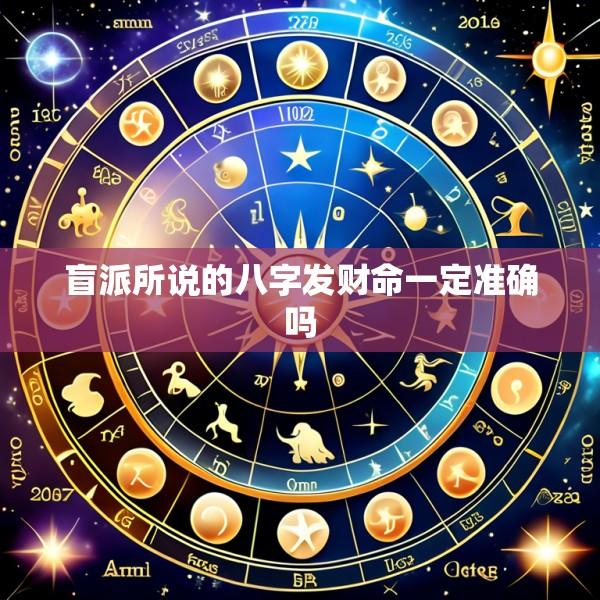 盲派所说的八字发财命一定准确吗