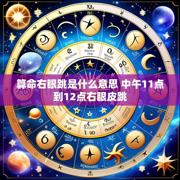算命右眼跳是什么意思 中午11点到12点右眼皮跳