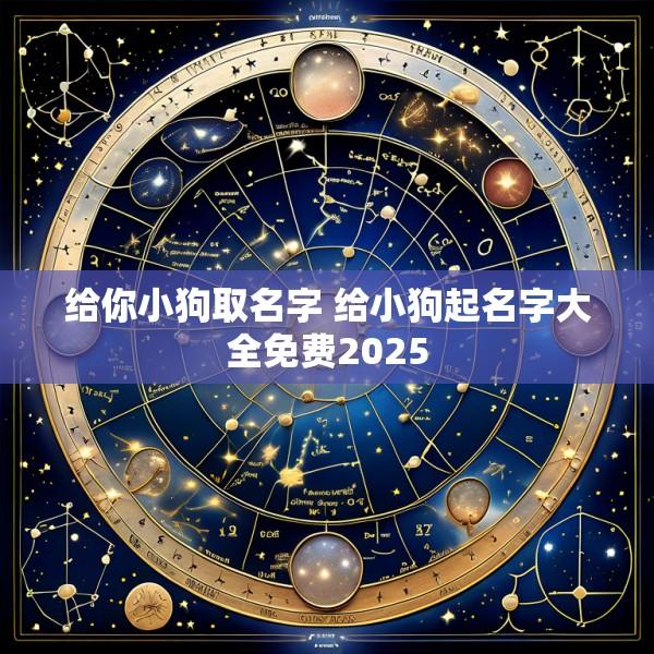 给你小狗取名字 给小狗起名字大全免费2025